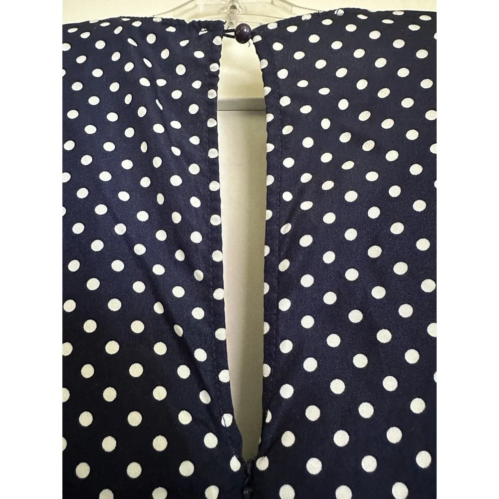Favlux Fashion Womens Dress Navy Polka-Dots‎ Lined Romper Wrap Dress Size Medium